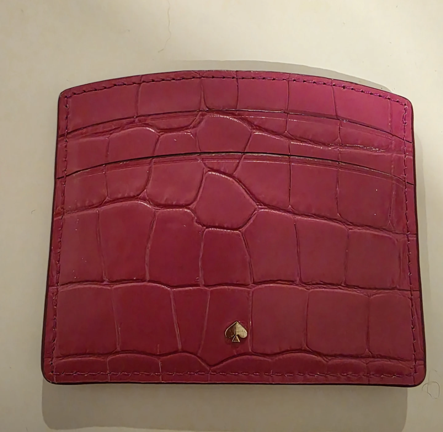 Kate Spade Pink Croc Embossed Card Holder - photo 3
