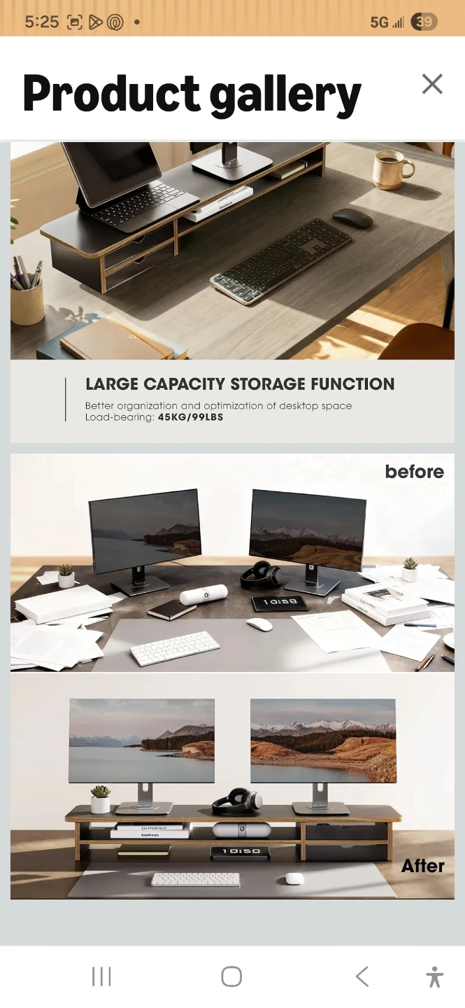 Adjustable Monitor Stand with Storage and Drawers - photo 4