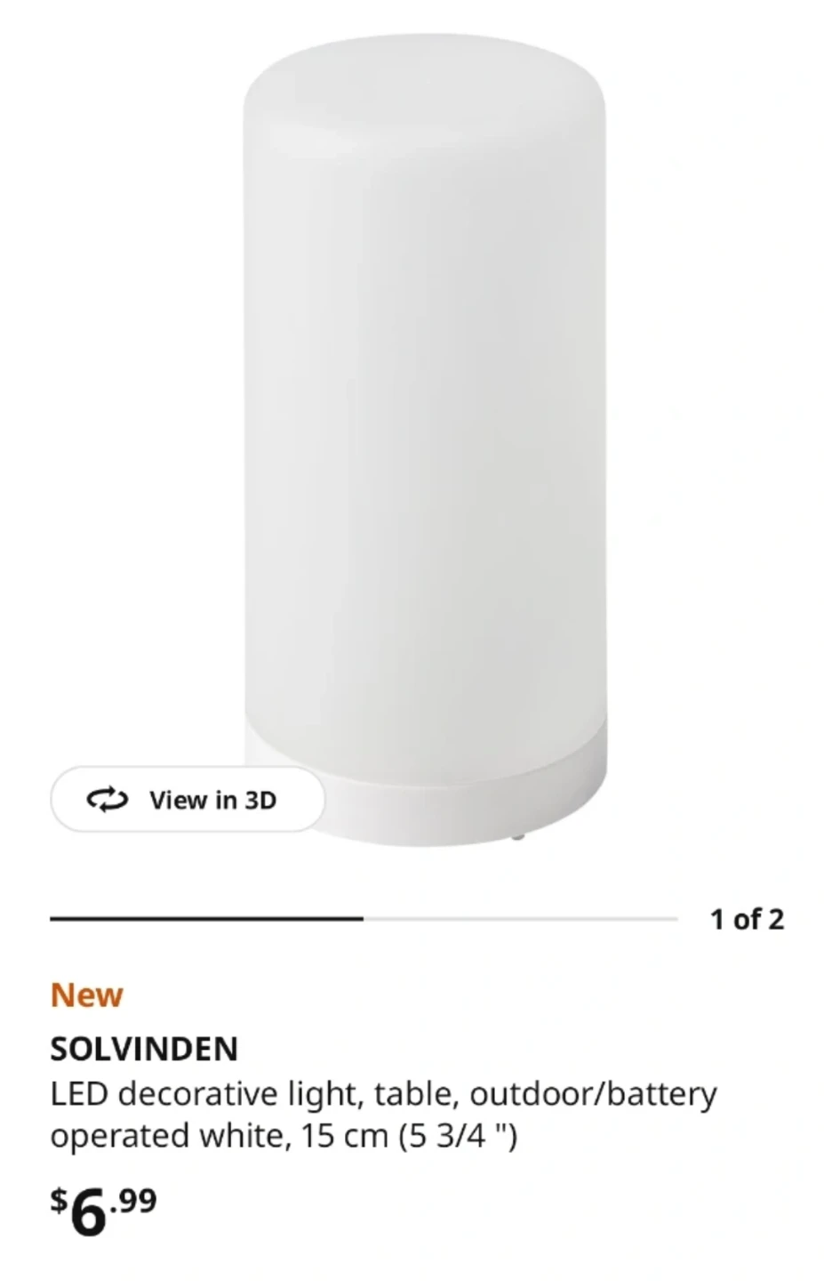 IKEA SOLVINDEN LED Decorative Light - White, 15 cm - photo 3