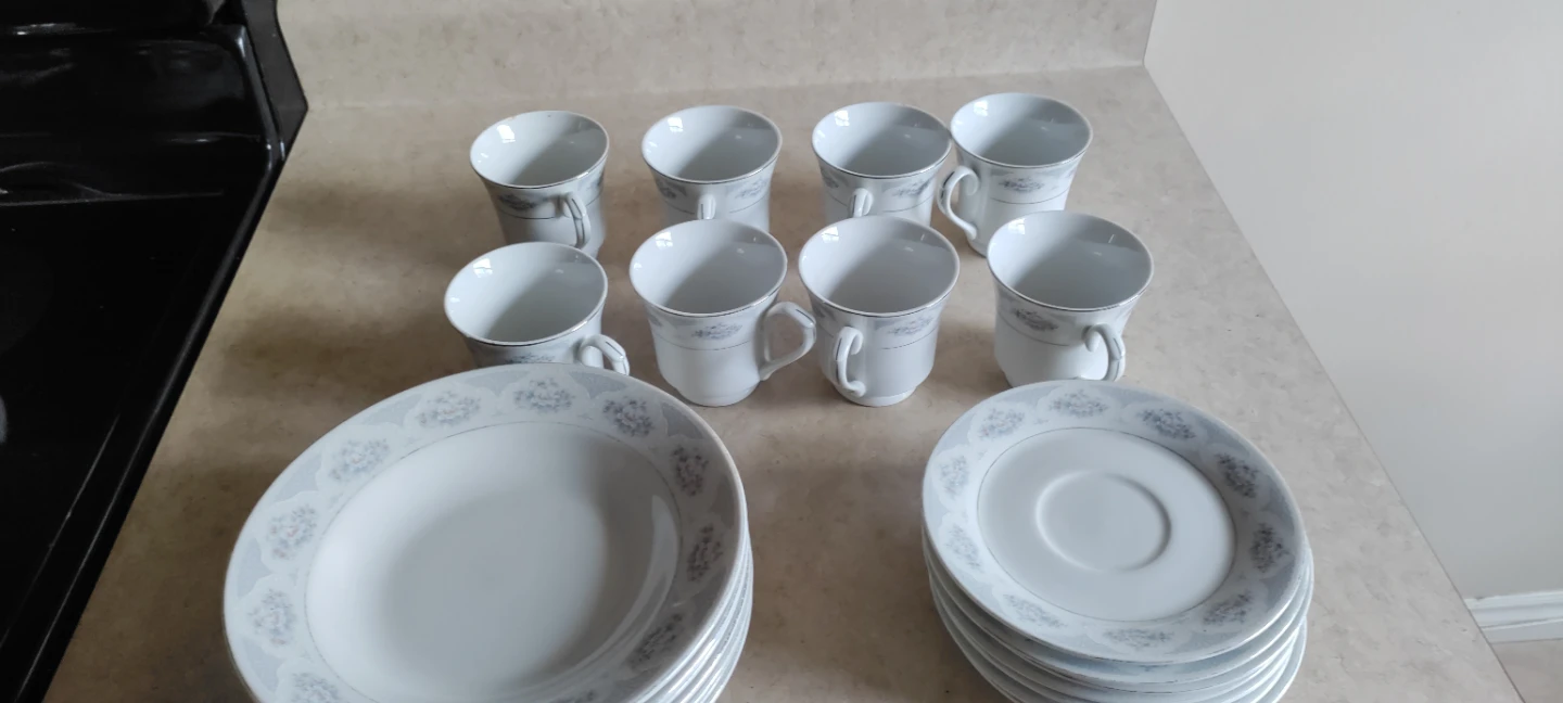 TAI Fine China Tea Set Cups and Saucers