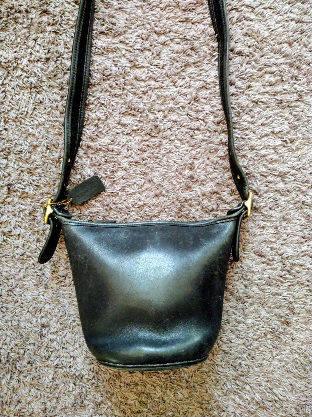 Vintage Black Leather Coach  Mini Maggie Duffle - photo 2