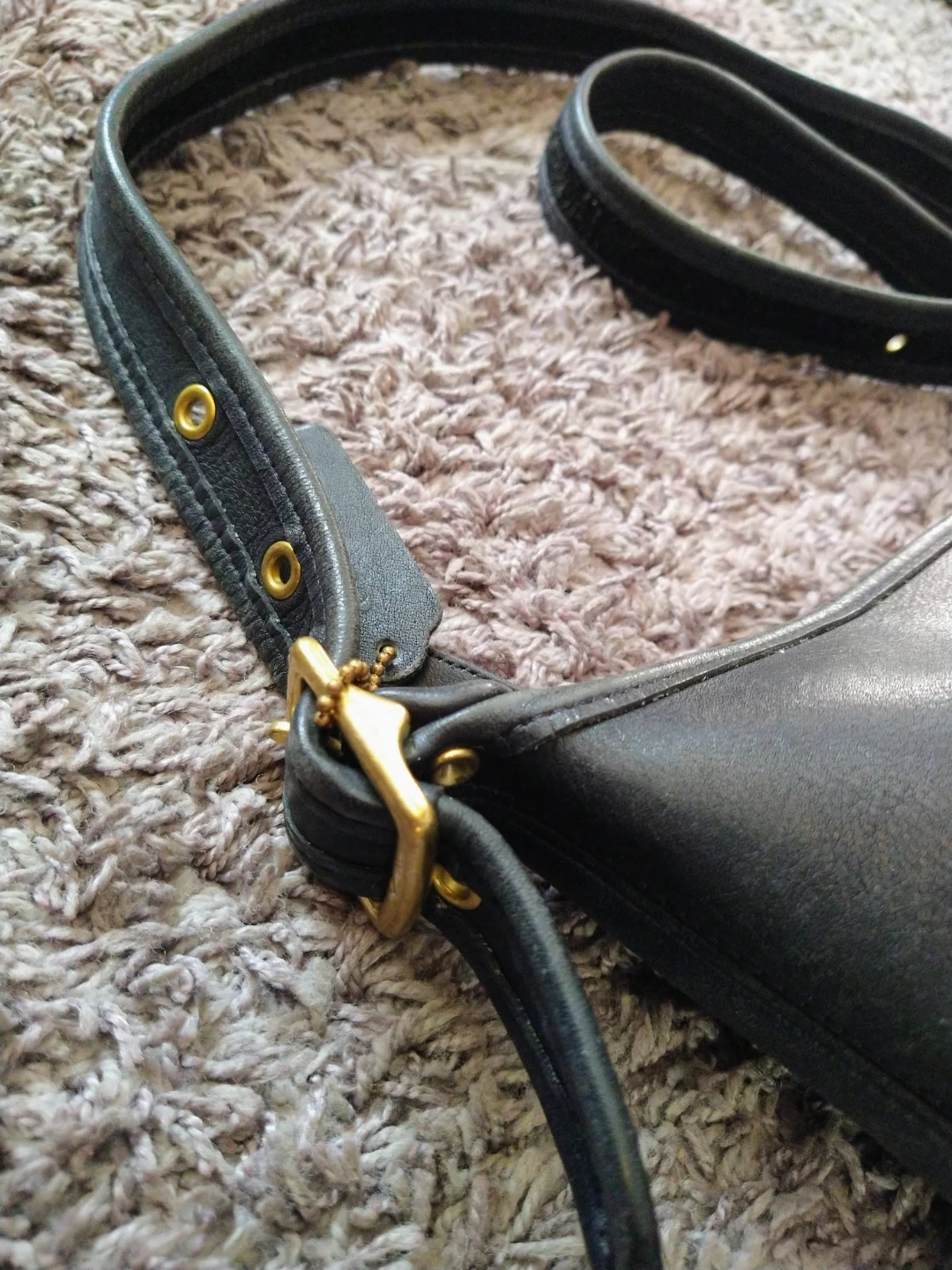 Vintage Black Leather Coach  Mini Maggie Duffle - photo 4