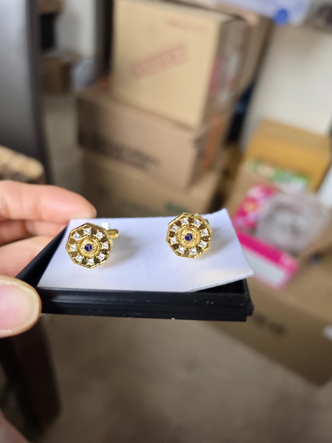 Brand New Lions Club Gold Cufflinks with stones $50 - photo 4