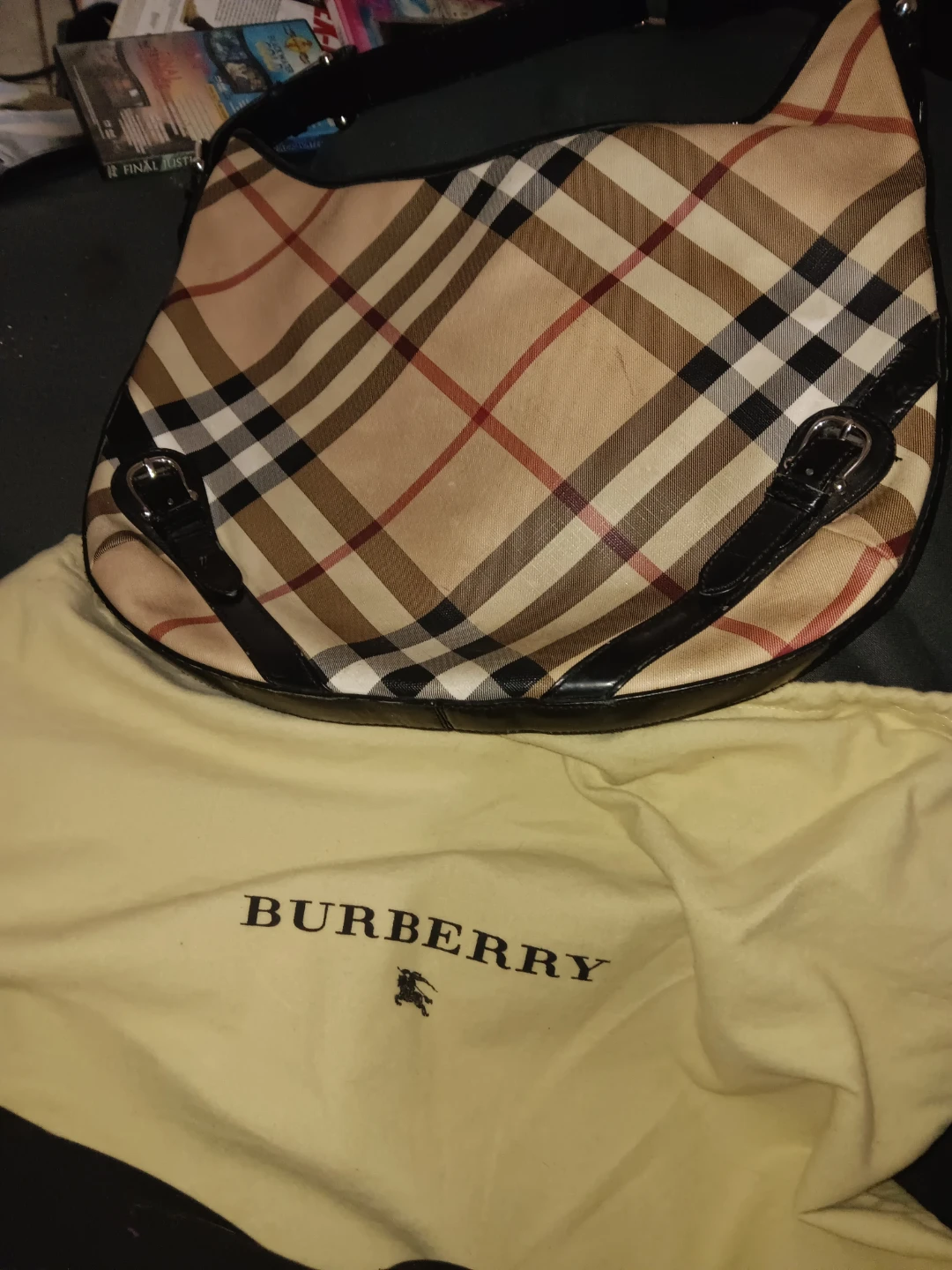 Burberry Haymarket Check Hobo Bag