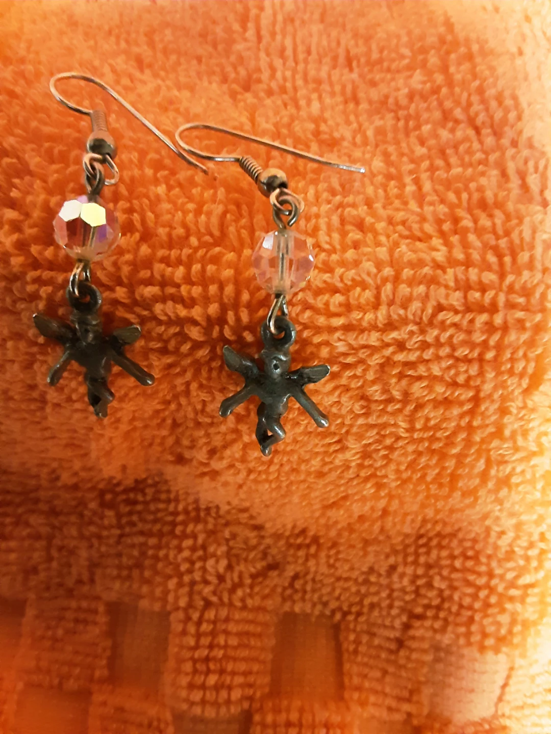 Fairy Dangle Earrings with Crystal Beads