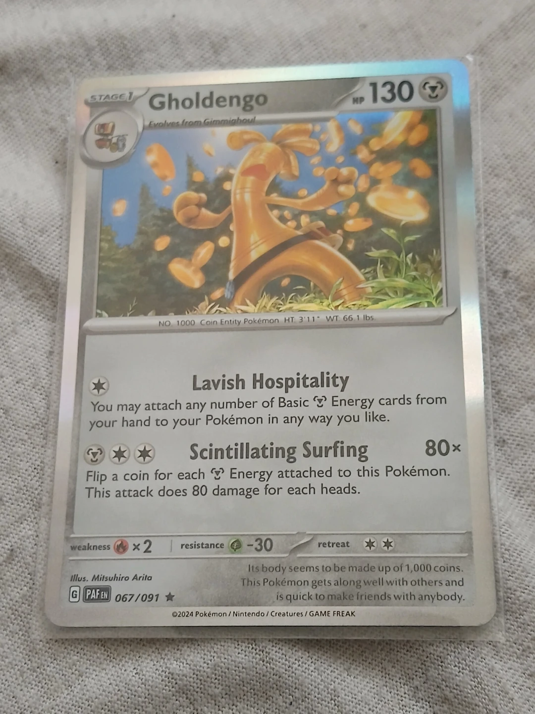 2024 Gholdengo TCG 067/091 Pokémon Card