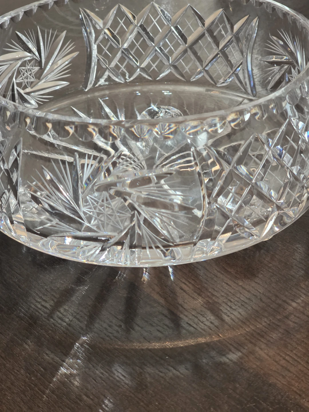 This is a vintage Bohemian crystal bowl featuring a hand-cut - photo 2
