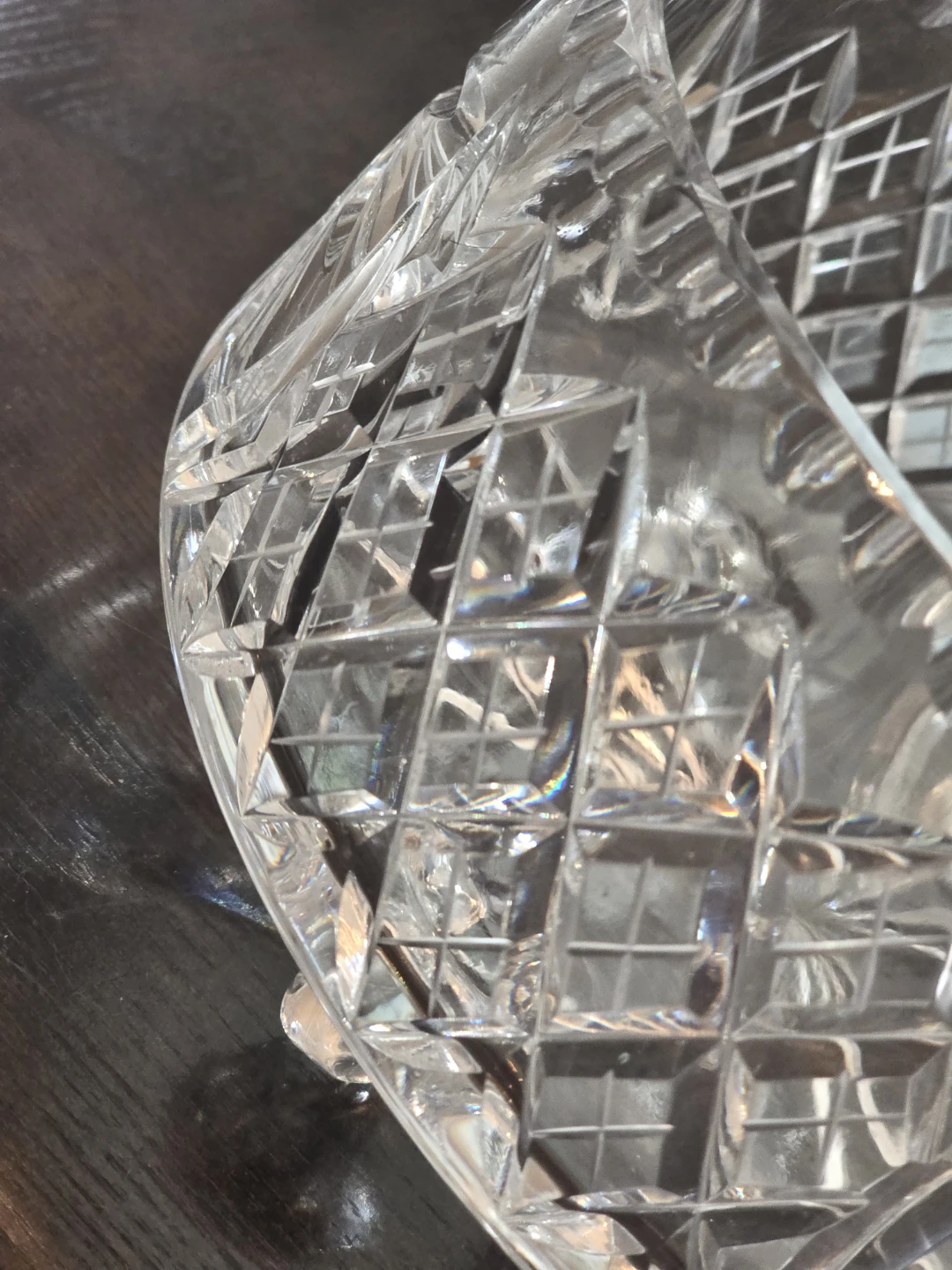 This is a vintage Bohemian crystal bowl featuring a hand-cut - photo 4