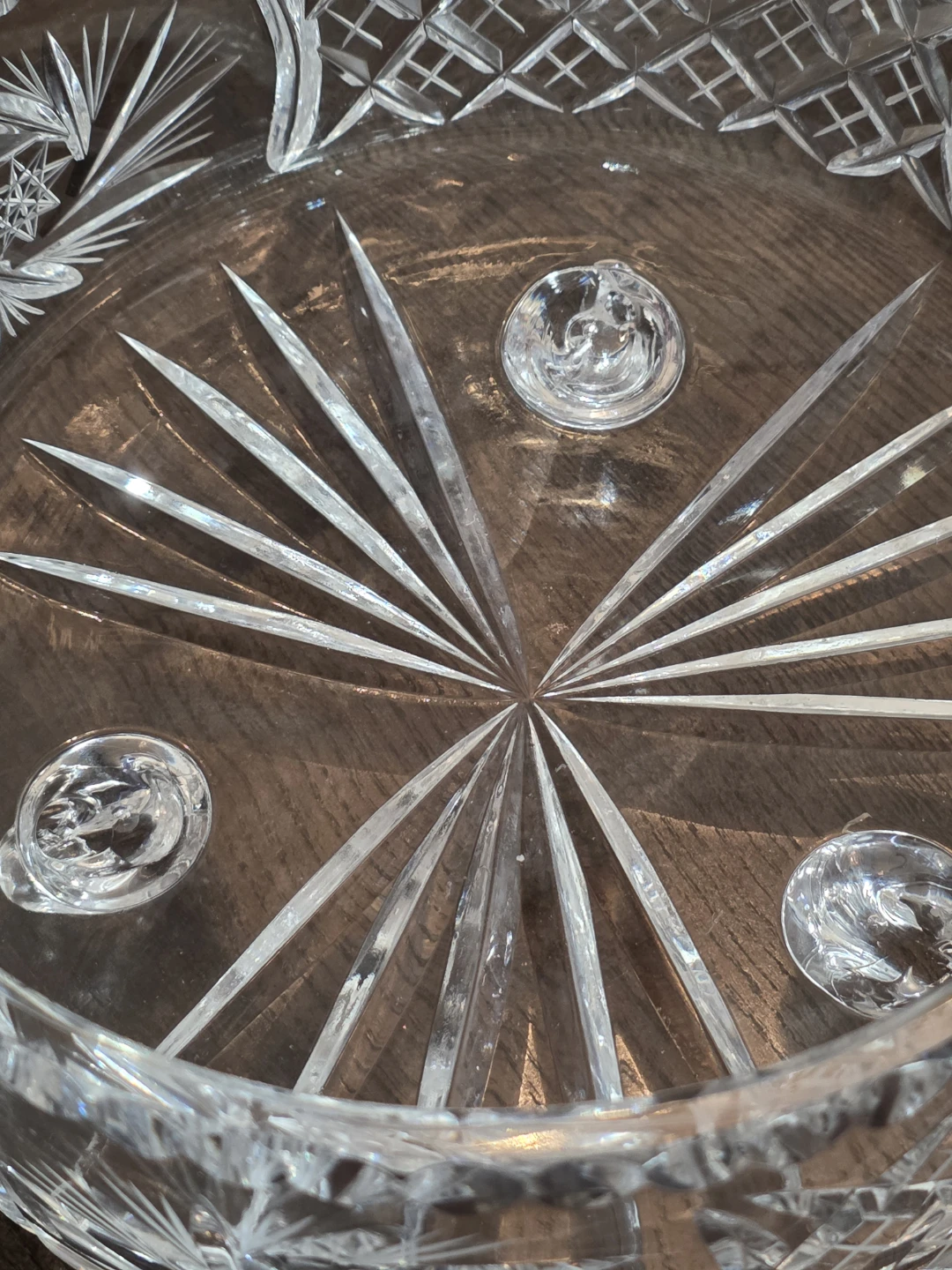 This is a vintage Bohemian crystal bowl featuring a hand-cut - photo 5
