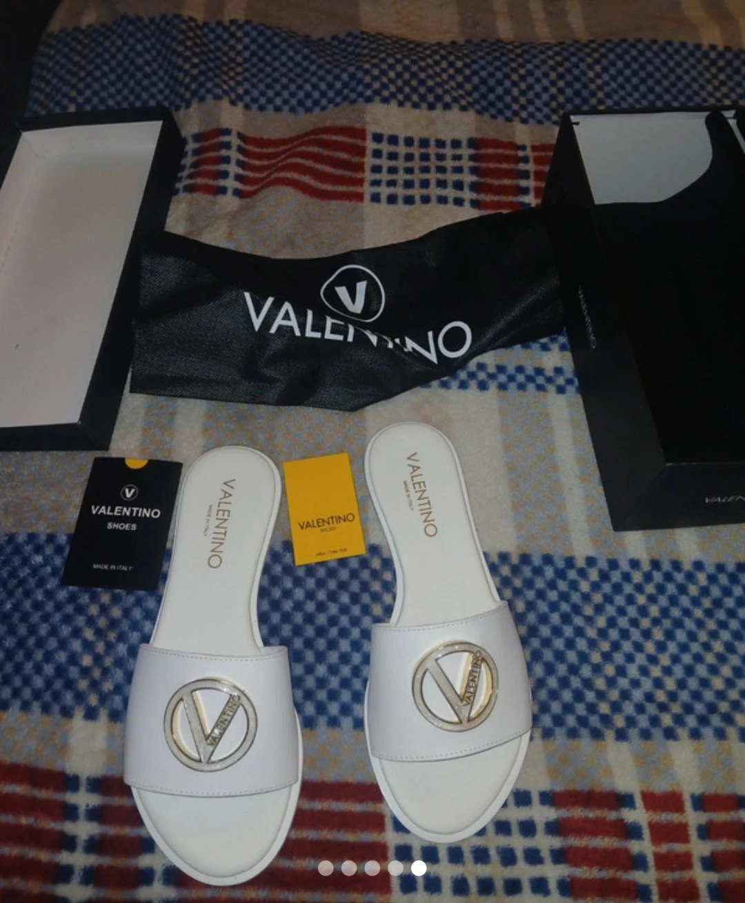 Valentino White Bugola Slides - Size 8 - photo 4