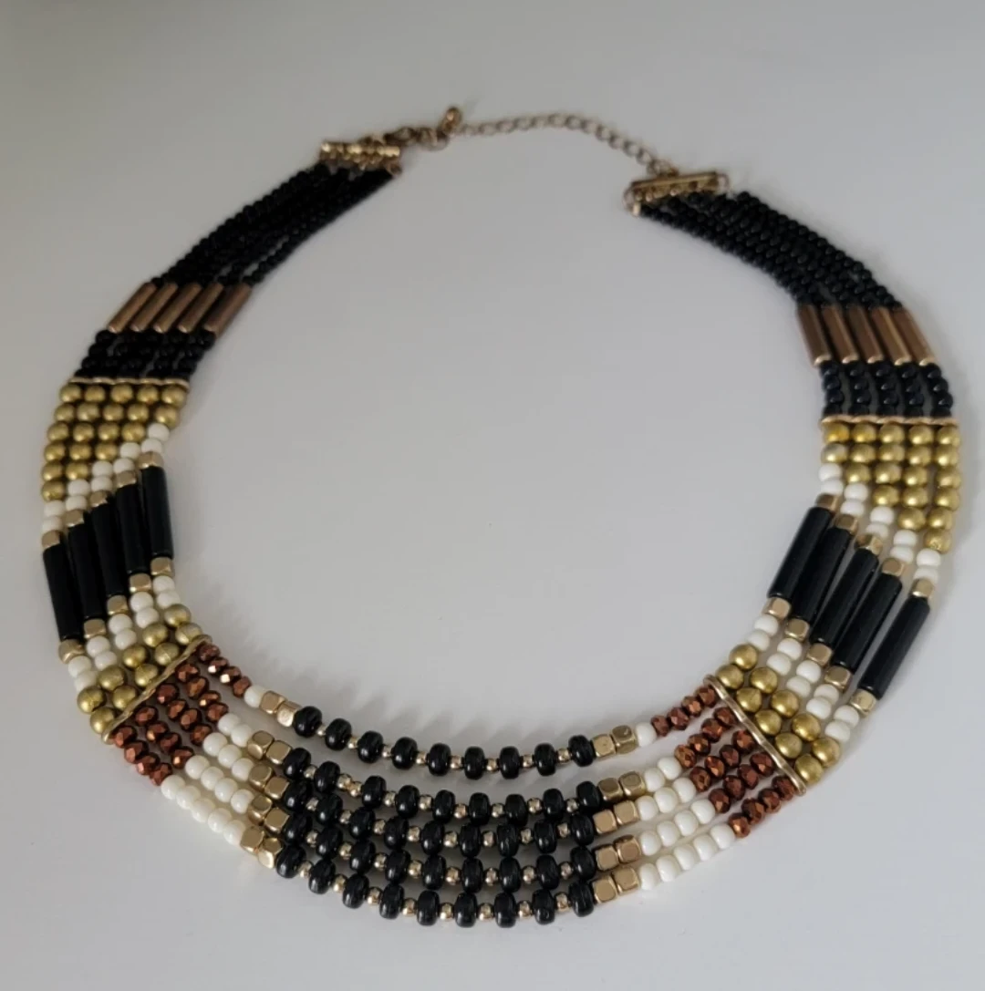 Multi-Strand Beaded Statement Necklace