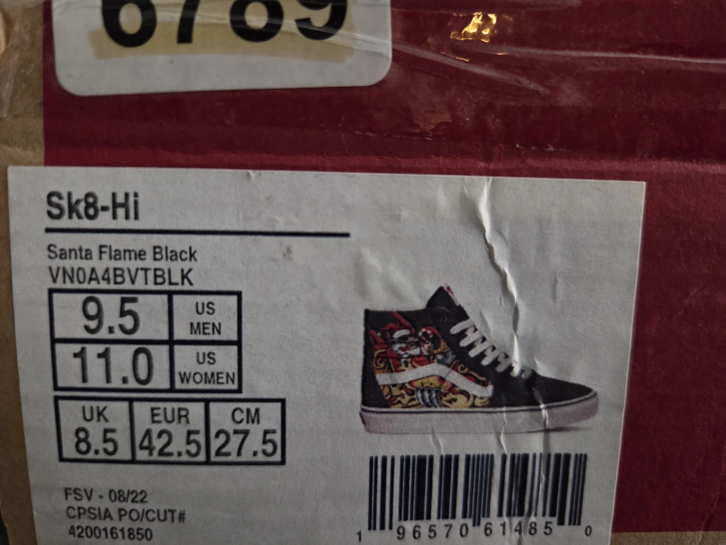 Vans Sk8-Hi Santa Flame Black Sneakers - photo 2
