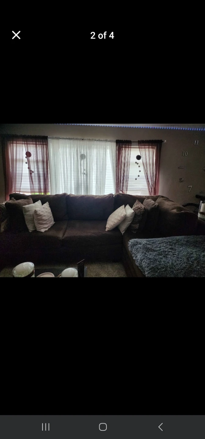Brown Sectional With Swivel Chair