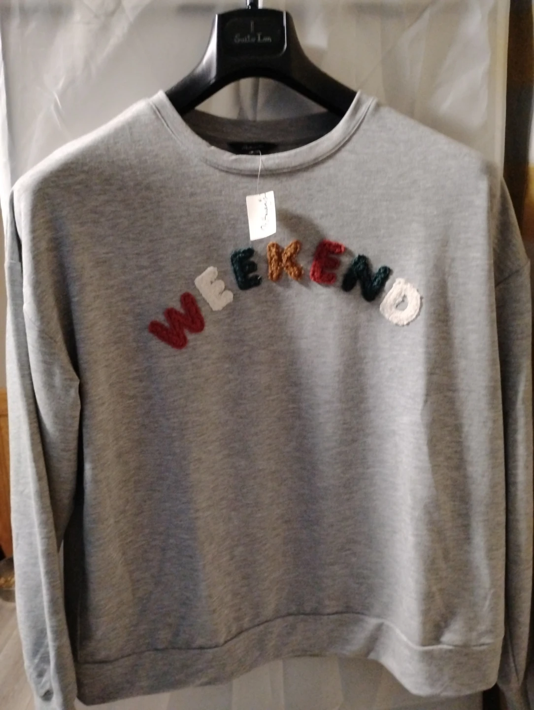 Grey "Weekend" Crewneck Sweatshirt