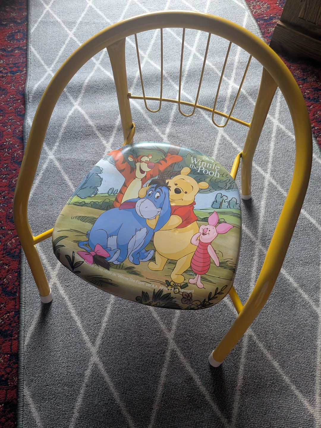 Winnie the Pooh Kids Chair - Yellow Metal Frame