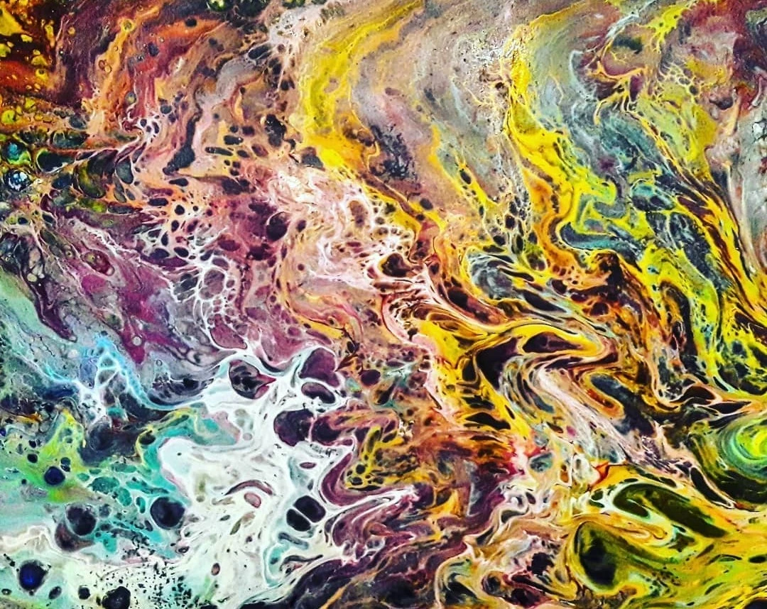 Abstract Pour Painting