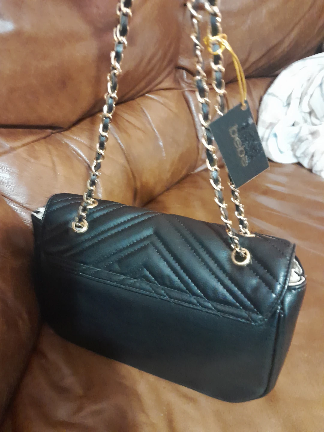 Bebe Black Quilted Chain Shoulder Bag - photo 4