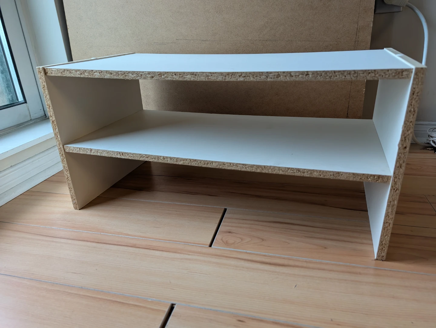 White Two-Tier Shelf Unit - photo 4