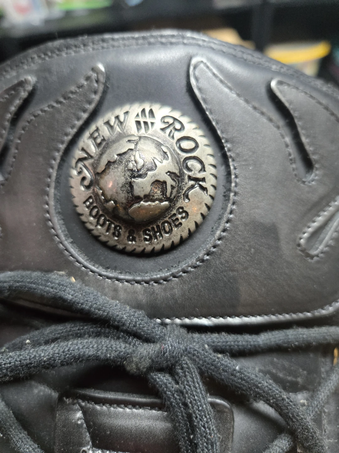New Rock Black Leather Skull Boots - photo 3