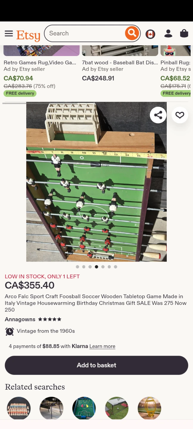 Vintage Franklin Foosball Game - Made in Italy - photo 5