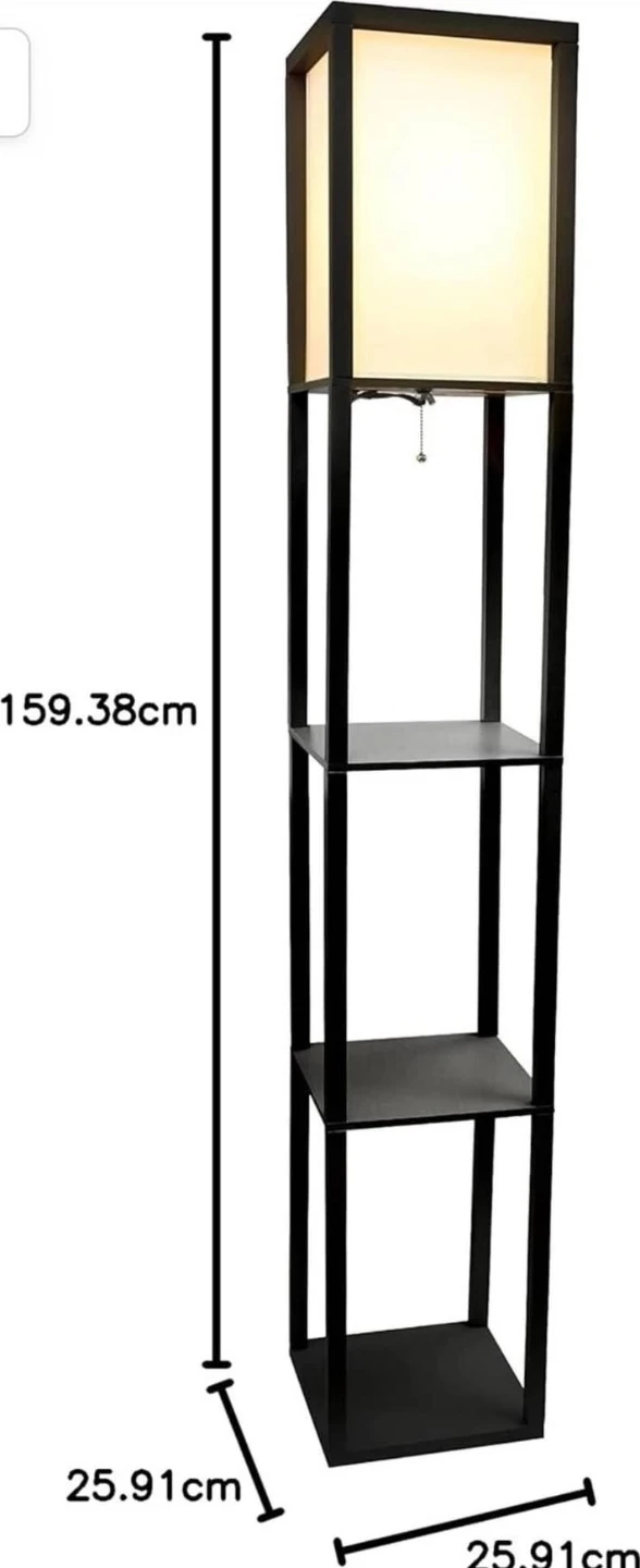 Black Floor Lamp with Shelves set of 2 - photo 2