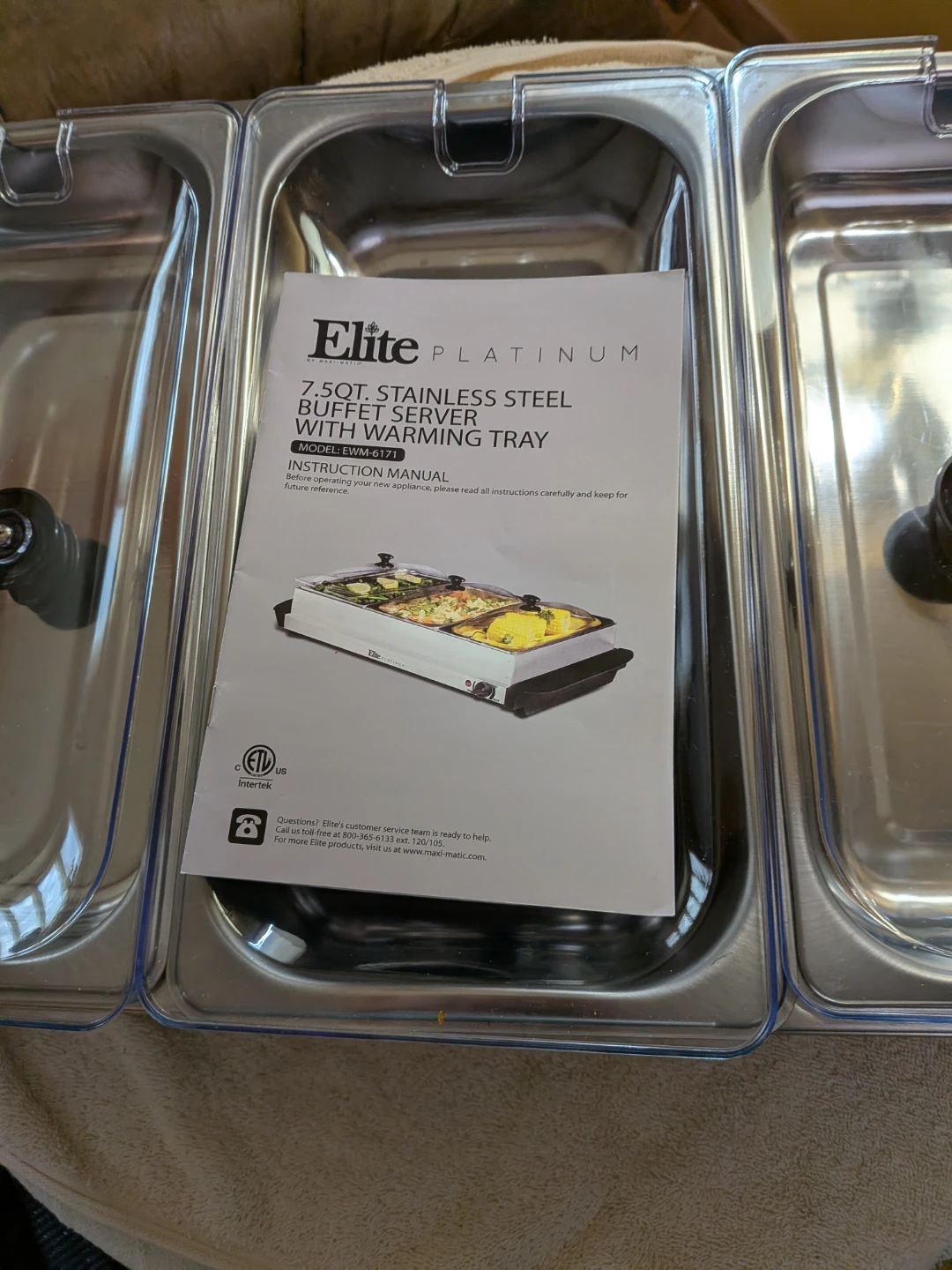 7.5 Qt. Stainless Steel Buffet Server with Warming Tray - photo 2