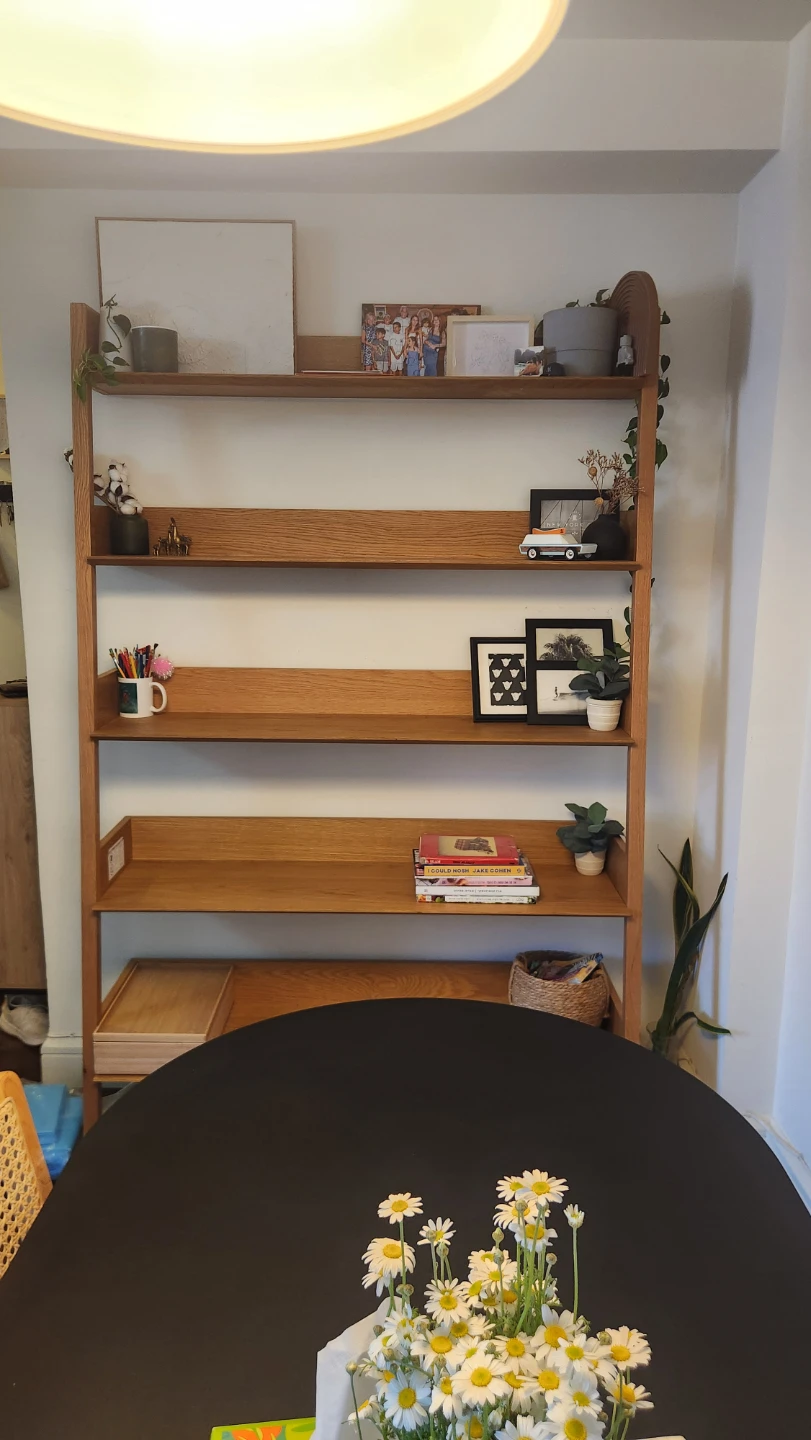 Article- Natural Oak- Wood Ladder Bookshelf