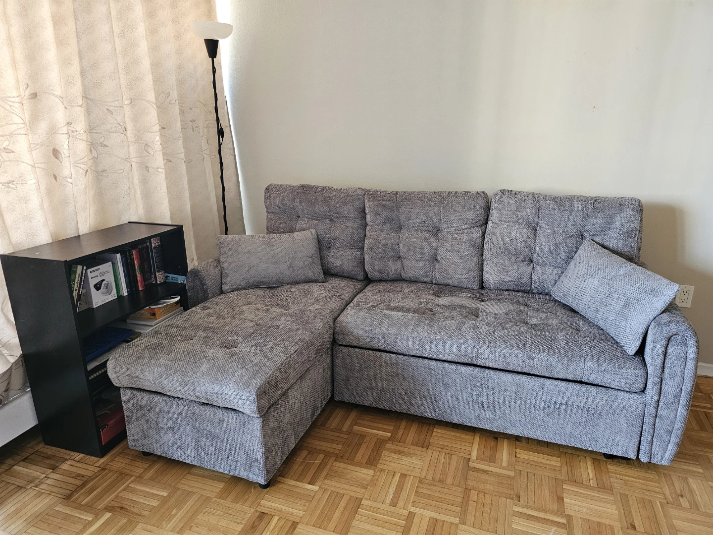 Grey and Cozy Sofa-Bed with storage for sale - photo 2