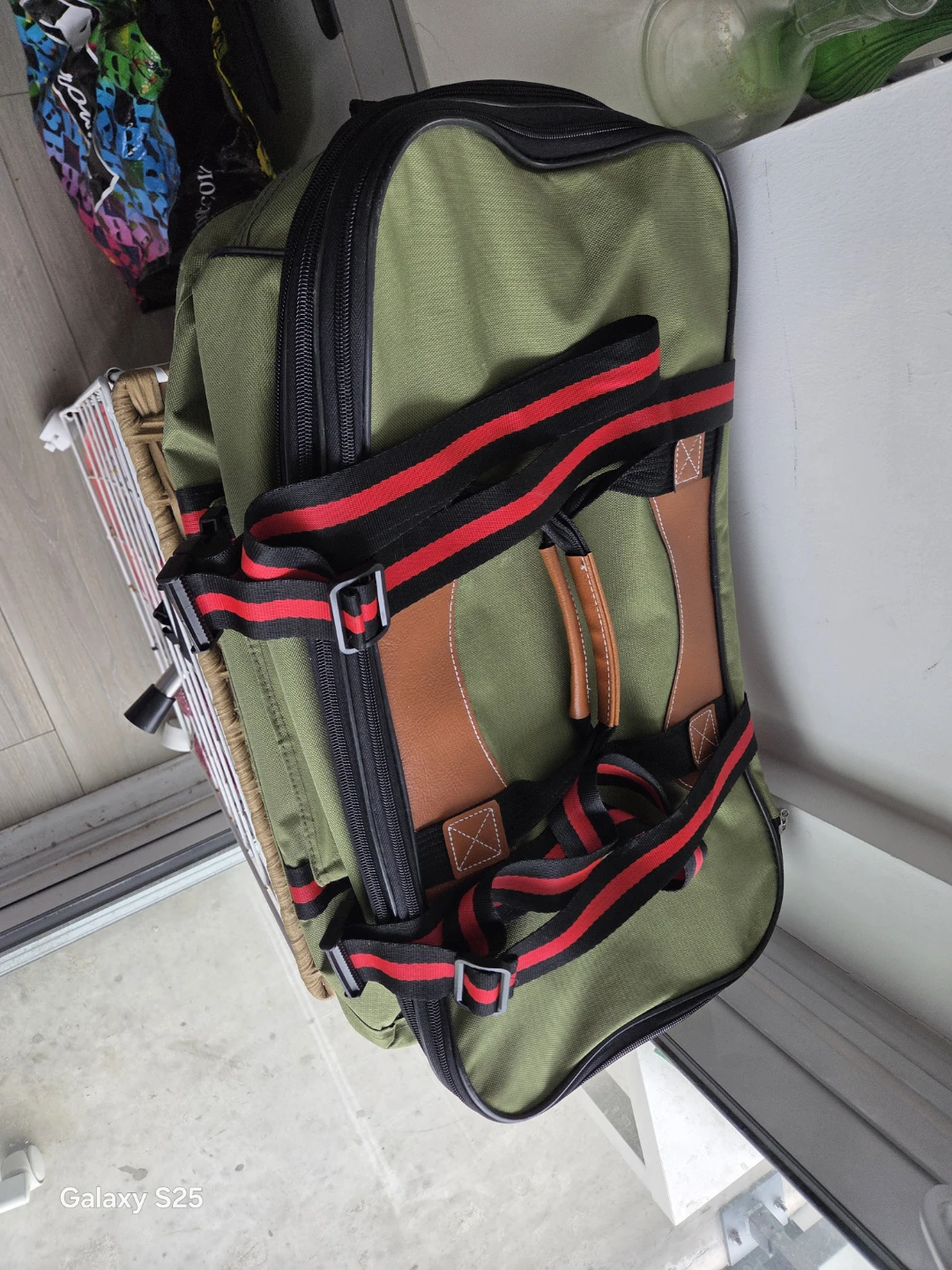Bivouac green duffel bag with wheels