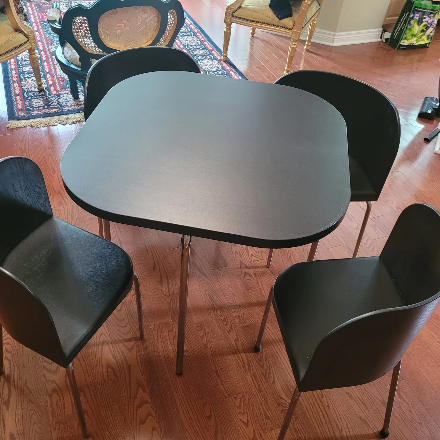 Black Dining Table Set with 4 Chairs - photo 2