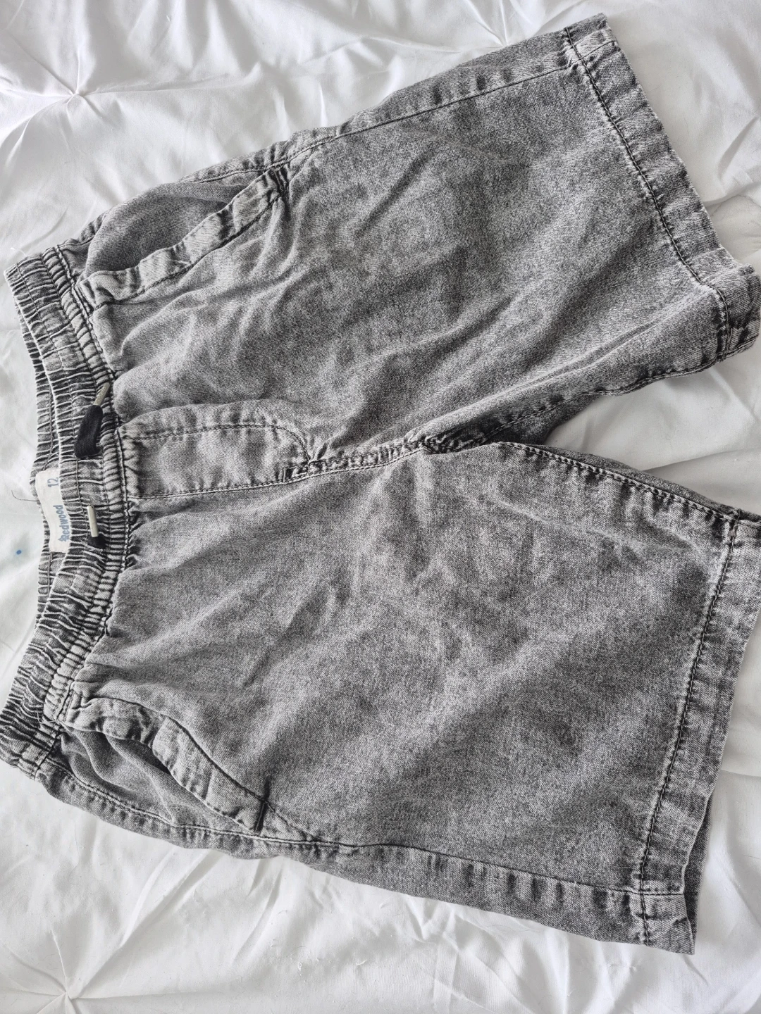 Redwood Boys Grey Denim Shorts Size 12 - photo 3