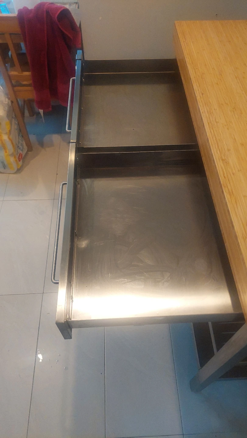 Kitchen Island/WorkBench Bamboo Top Stainless Steel Drawers - photo 5