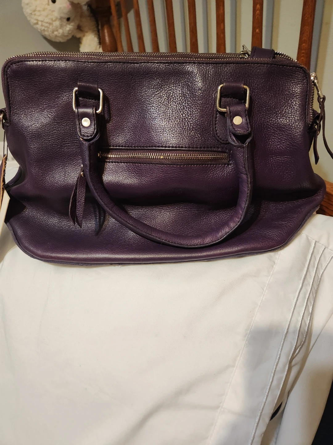 New purple excellent leather purse