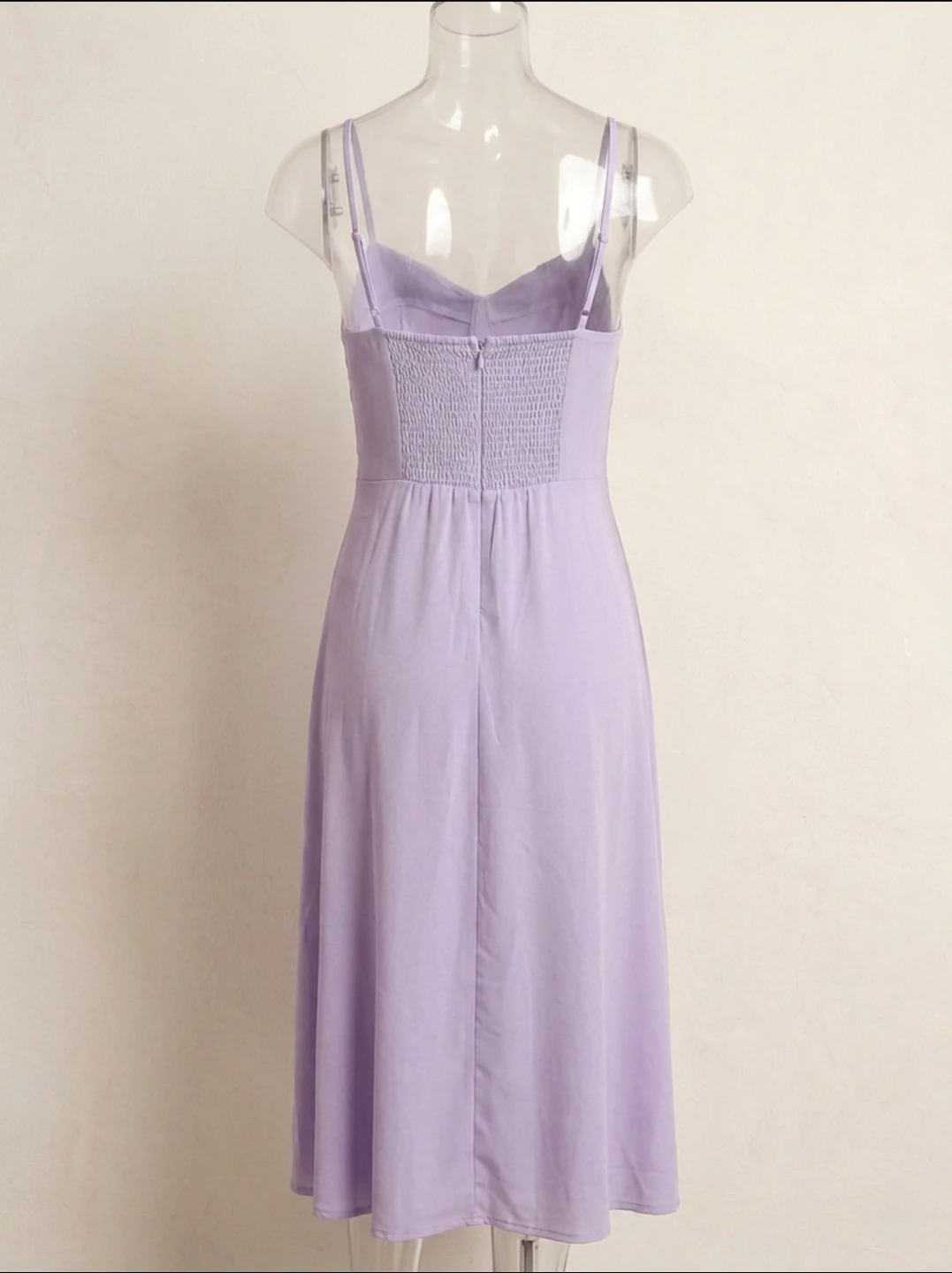 Lavender Slip Dress with Slit - photo 2