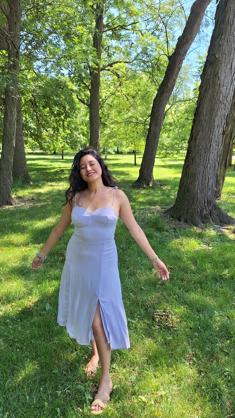 Lavender Slip Dress with Slit - photo 3