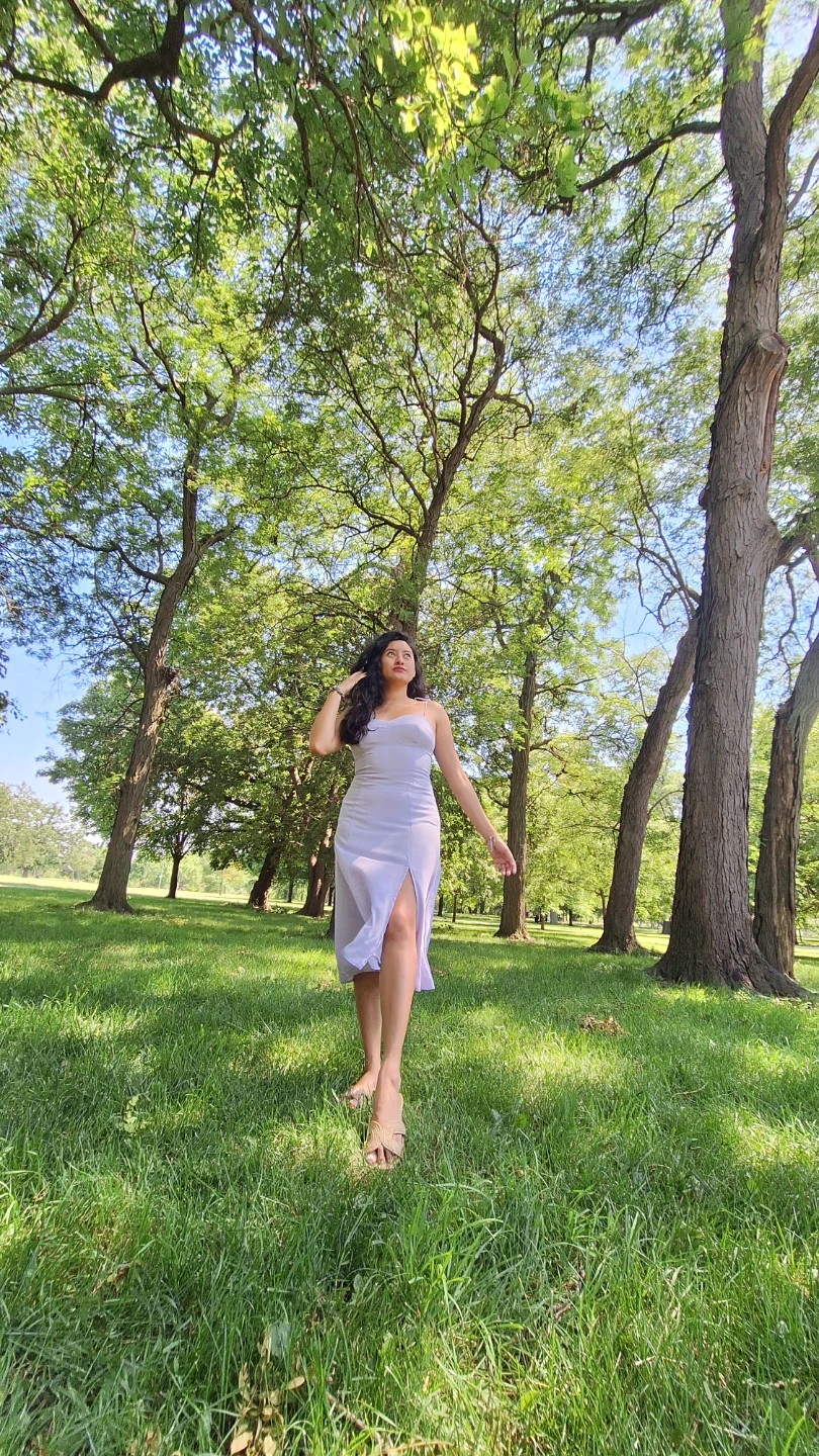 Lavender Slip Dress with Slit - photo 5