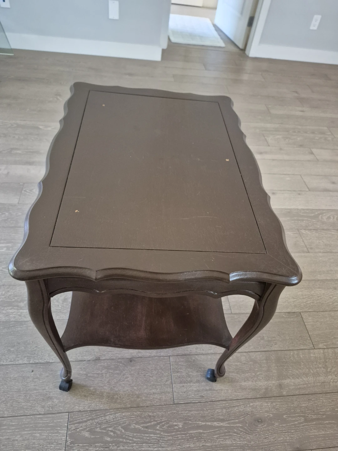 Dark Brown Side Table with Wheels - photo 2