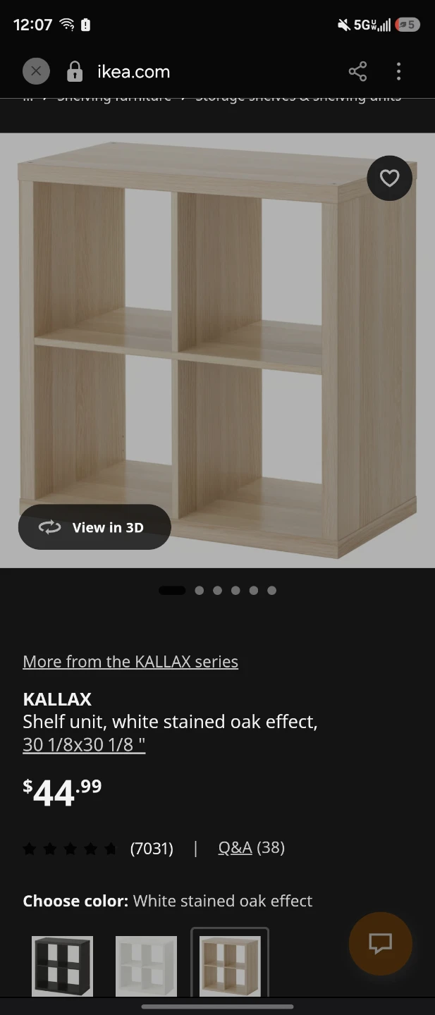 IKEA KALLAX Shelf Unit - White Stained Oak Effect