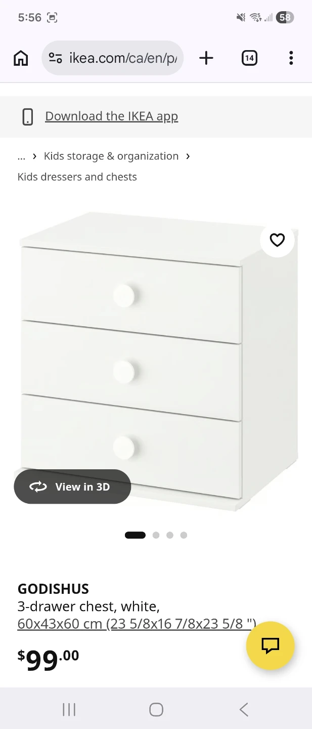 IKEA GODISHUS 3-Drawer Chest, White - photo 4