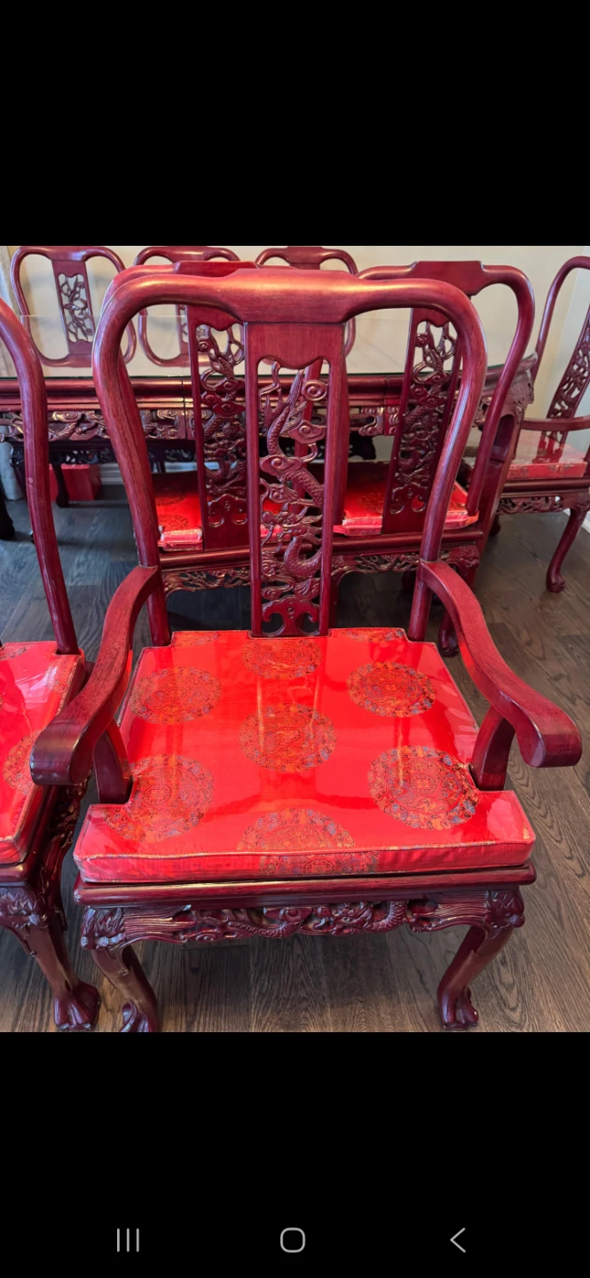 Barely used handcrafted 8 person Chinese dining set - photo 4