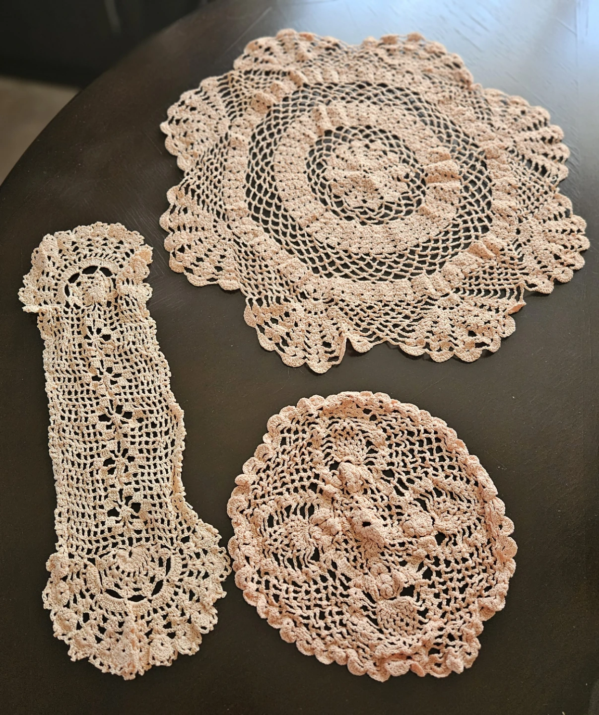 Hand-Crocheted Doilies Set (3 pieces)