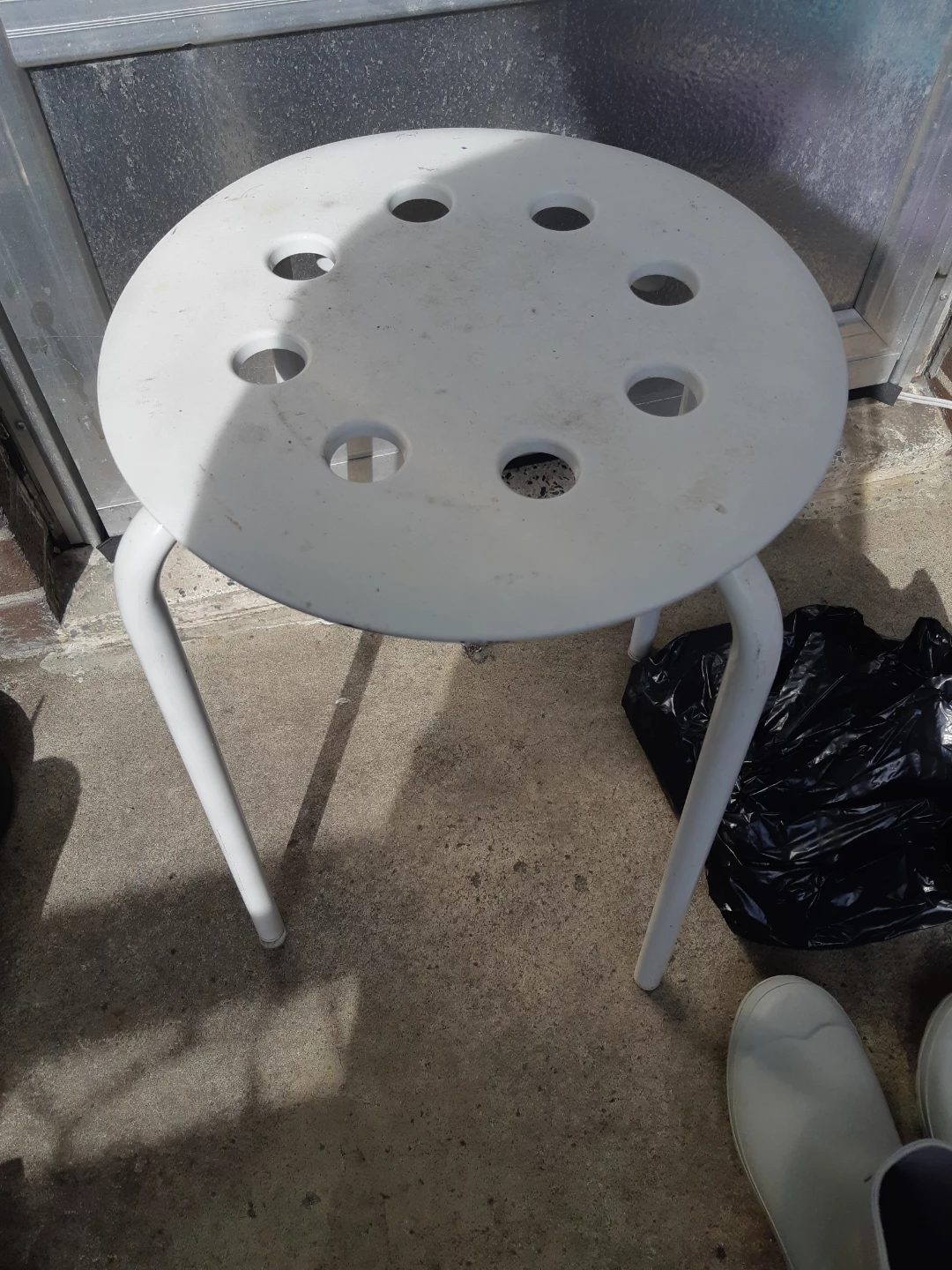 White metal stool IKEA