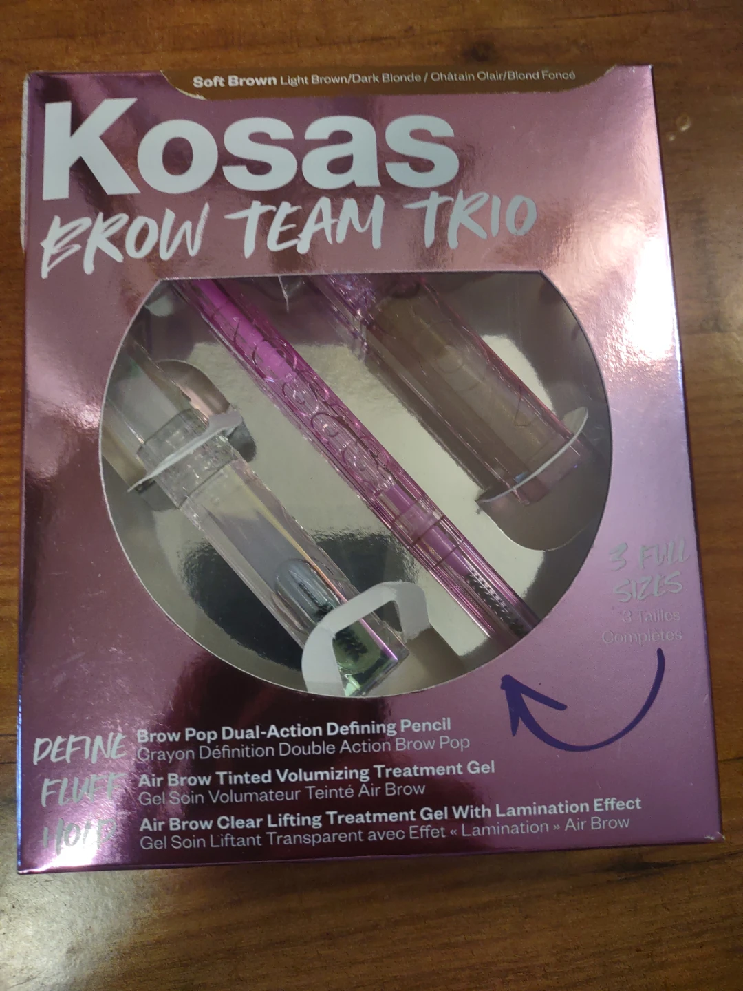 Kosas Brow Team Trio Soft Brown/Light Brown/Dark Blonde