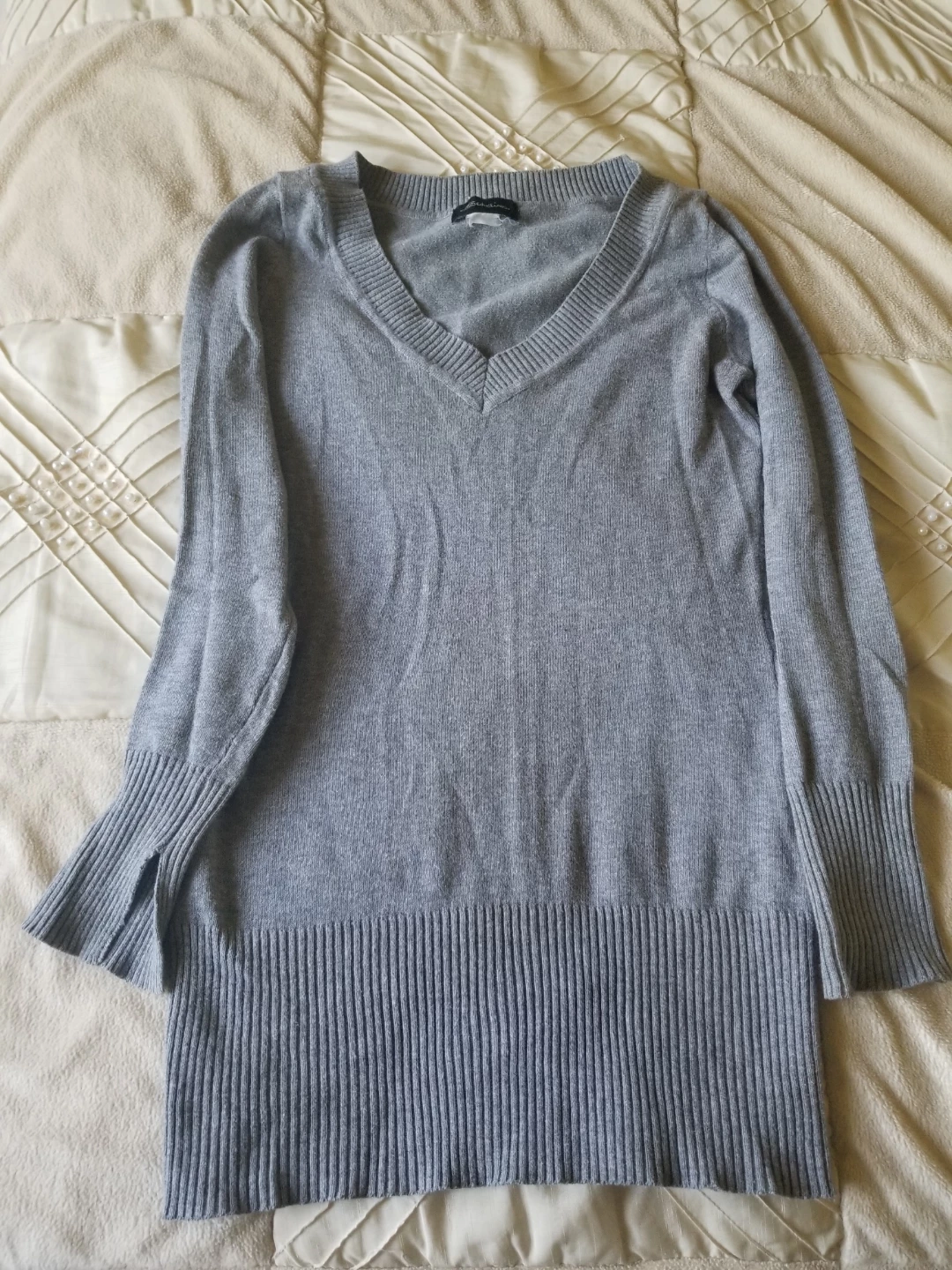 Grey V-Neck Sweater