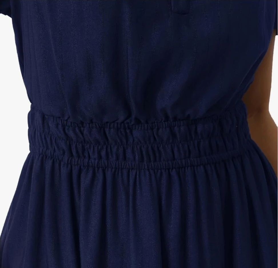 *NEW* Navy Blue Tiered Maxi Dress with Short Sleeves - photo 2