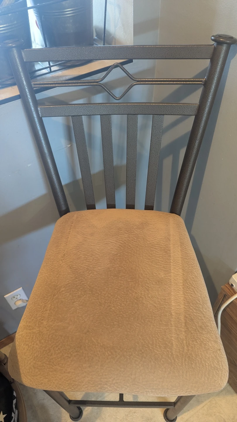 Bar Stool with Tan Fabric Seat - photo 2