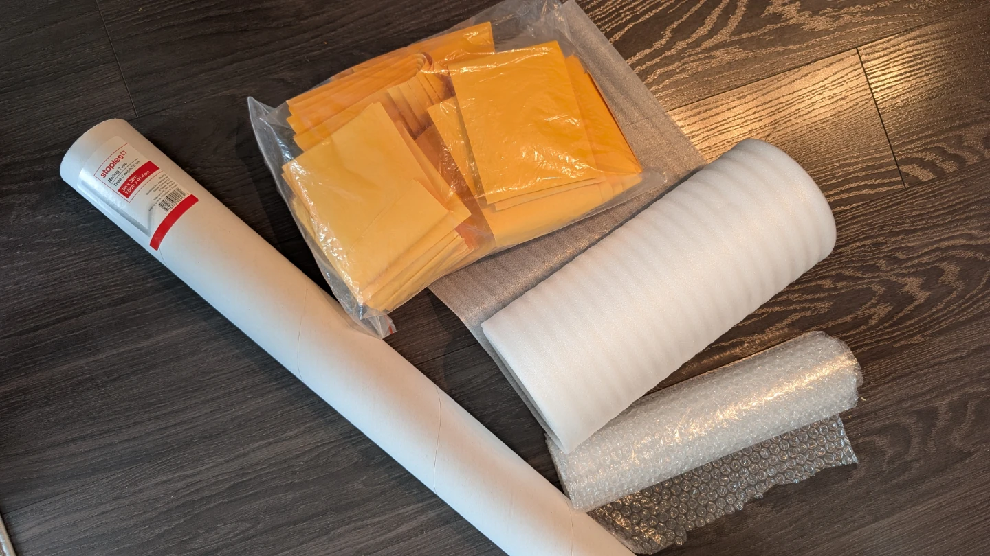 Small Business mailing supplies: Mailing Tube, Padded Envelopes