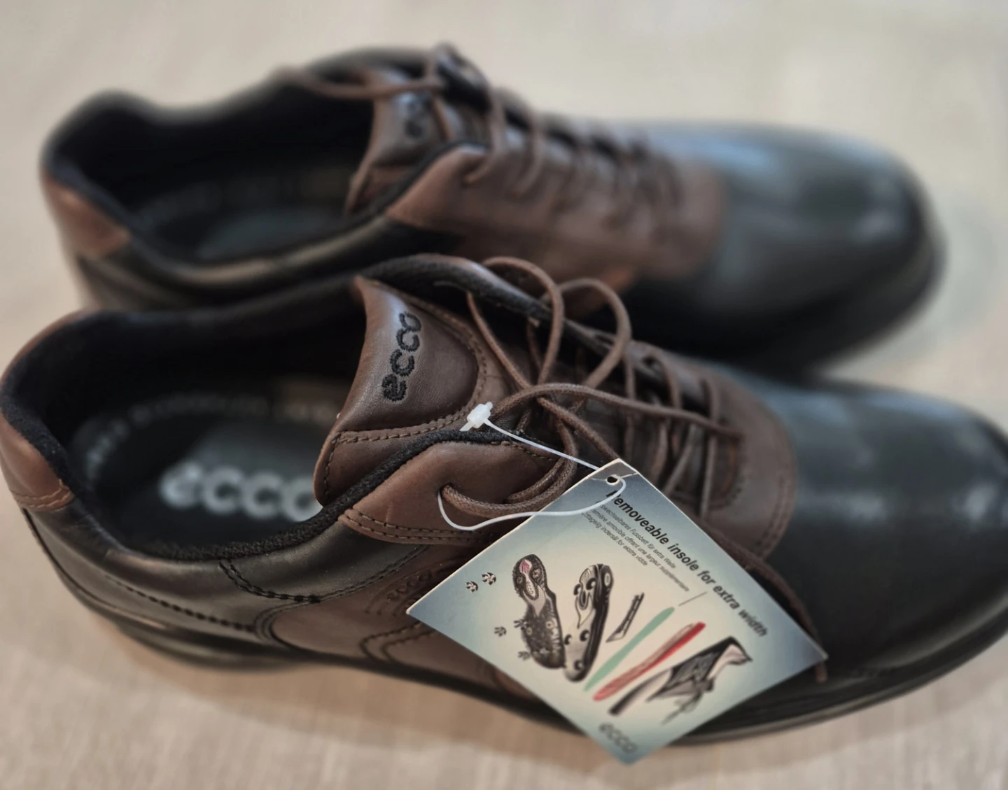 ECCO Men's Golf Shoes Black & Brown Leather Size 44 - photo 3