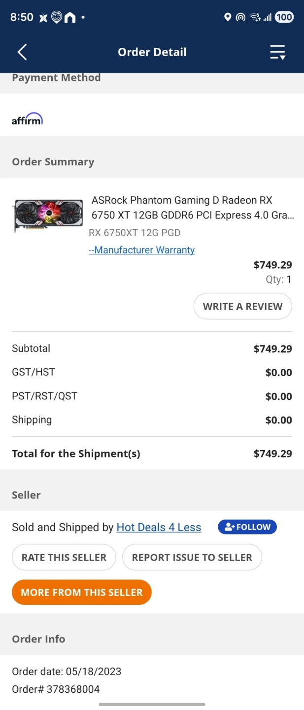 AMD Radeon™ RX 6750 XT Phantom Gaming D 12GB OC