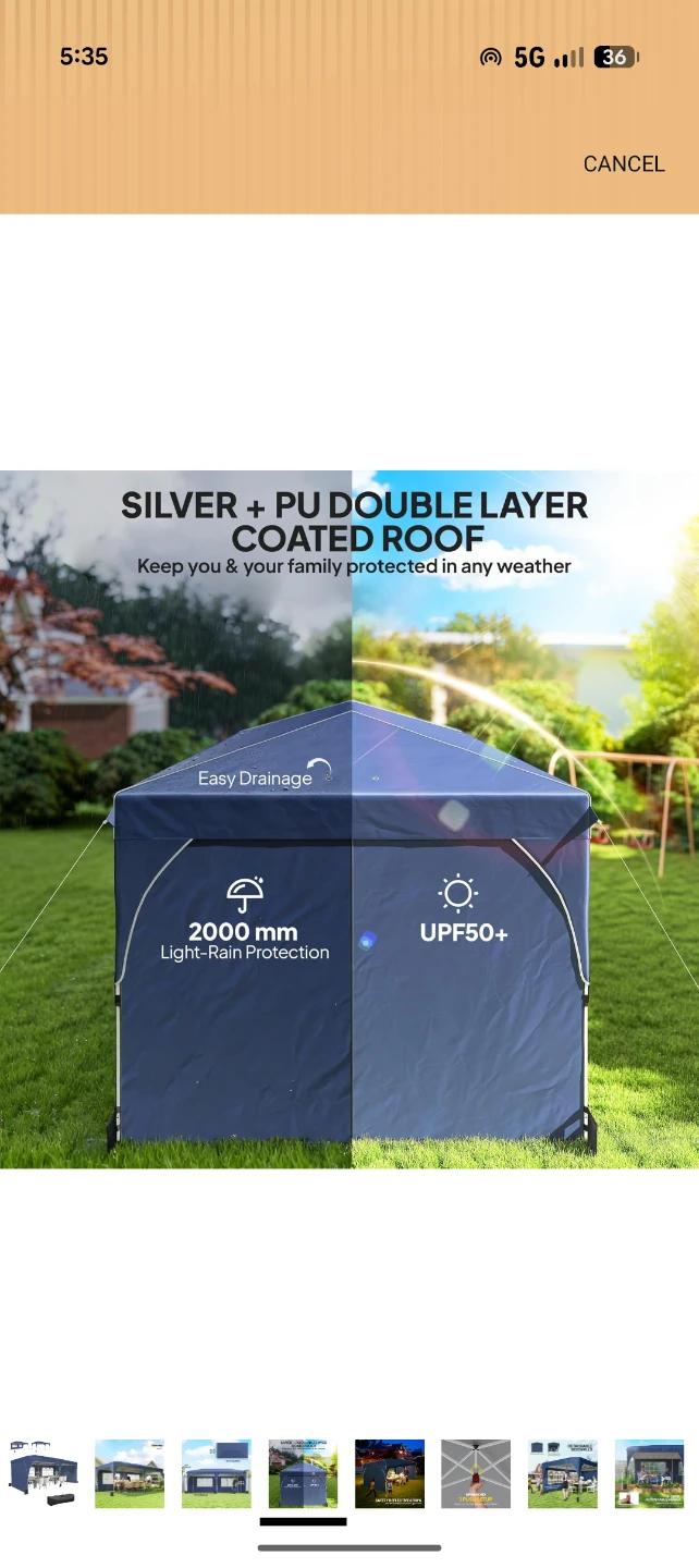Outsunny - Dark Blue Pop-Up Canopy Tent - photo 4